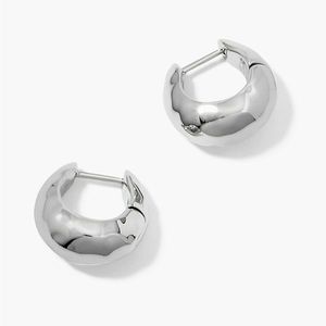 Stella & Dot silver Hammered U Huggies earrings
